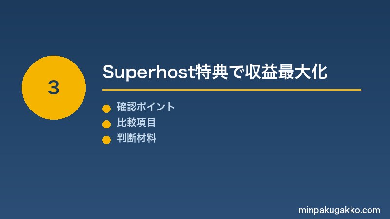 Step 3 Superhost特典で収益最大化