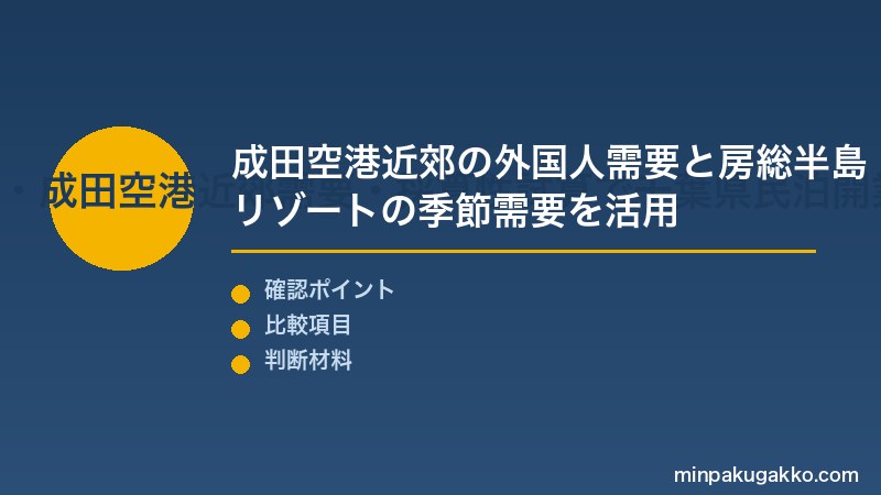 千葉民泊 Step3 消防設備確認・房総半島リゾート・成田空港近郊需要・採算性試算で千葉県民泊開業を完成させる