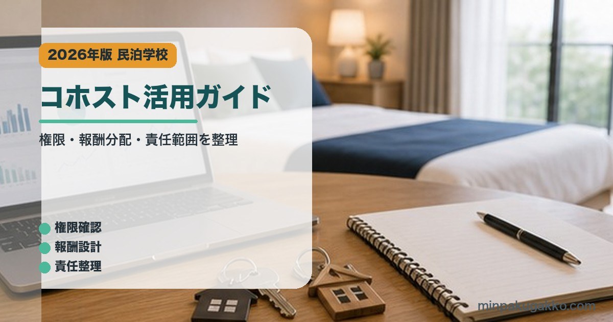 コホスト活用ガイド｜民泊学校の解説アイキャッチ