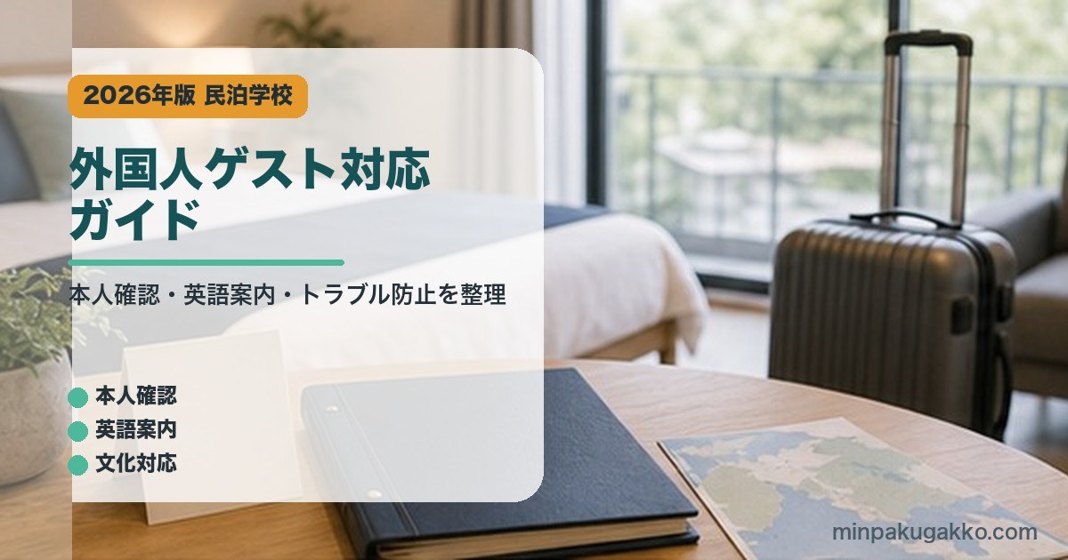 外国人ゲスト対応ガイド｜民泊学校の解説アイキャッチ