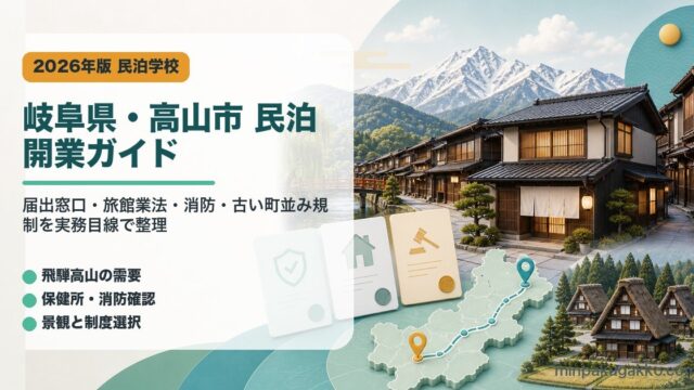 岐阜県・高山市の民泊開業ガイドを示すアイキャッチ画像