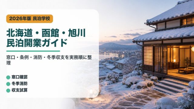 北海道・函館・旭川の民泊開業で窓口、条例、消防、冬季収支を整理したアイキャッチ画像
