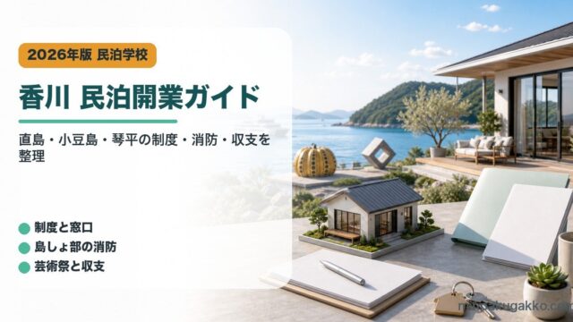 香川県・直島・小豆島・琴平の民泊開業で制度、窓口、消防、収支を整理したアイキャッチ画像