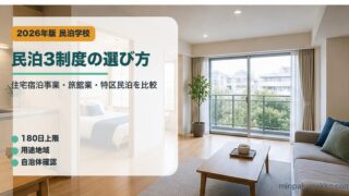 民泊3制度の選び方を整理した民泊学校アイキャッチ