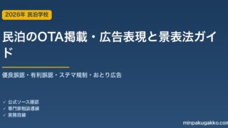 民泊のOTA掲載・広告表現と景品表示法・ステマ規制 完全ガイド 2026年版｜優良誤認・有利誤認・おとり広告・口コミ操作の禁止まで徹底解説