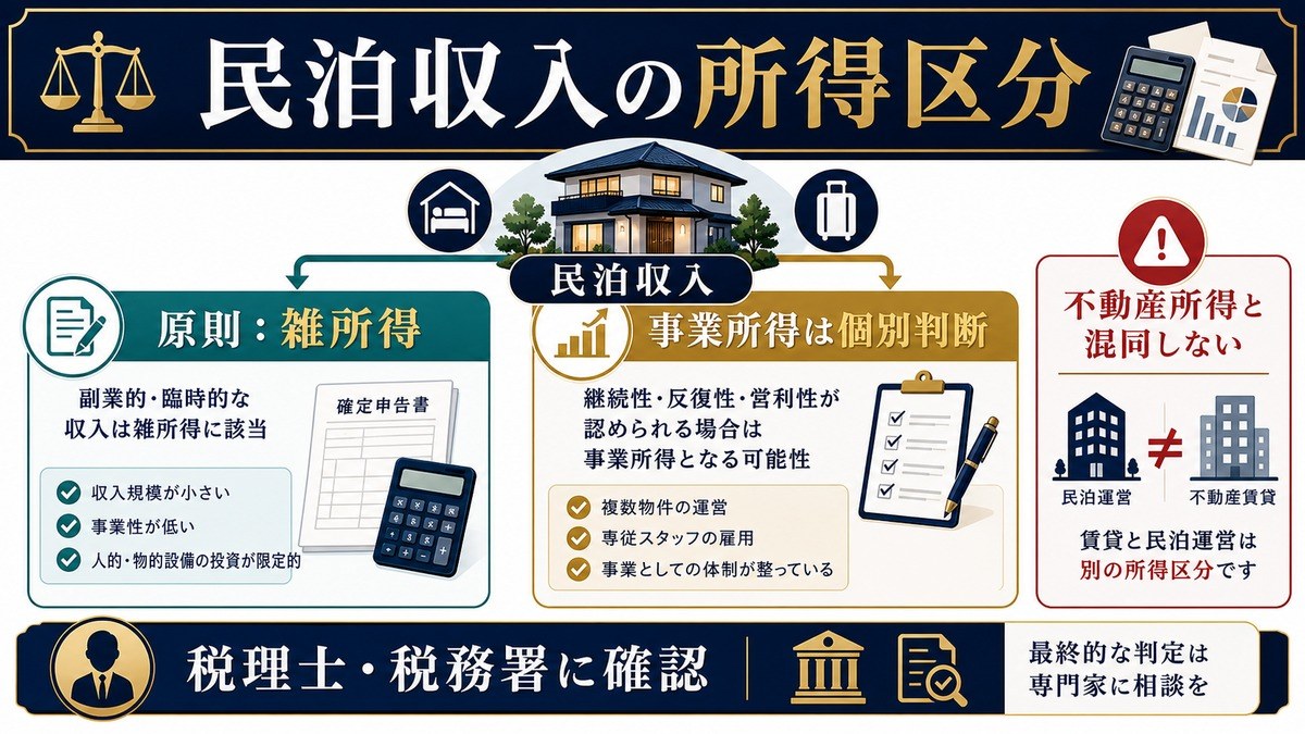 民泊収入 所得区分 雑所得 事業所得 Image2完成デザイン