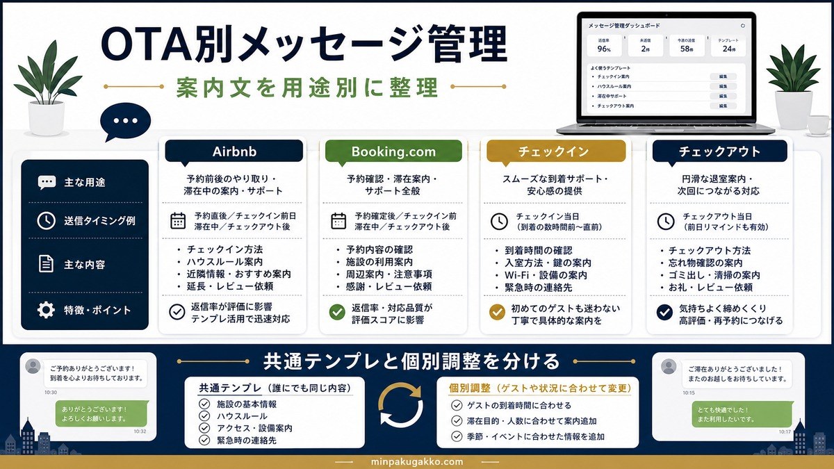 民泊 OTA別メッセージ管理 Image2完成デザイン