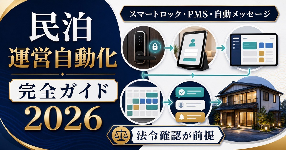民泊 運営自動化 完全ガイド 2026 Image2完成デザイン
