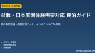 民泊 盆栽・日本庭園体験需要 対応ガイド 2026年版｜盆栽教室連携・庭園散策コース・インバウンド対応・OTA集客まで徹底解説