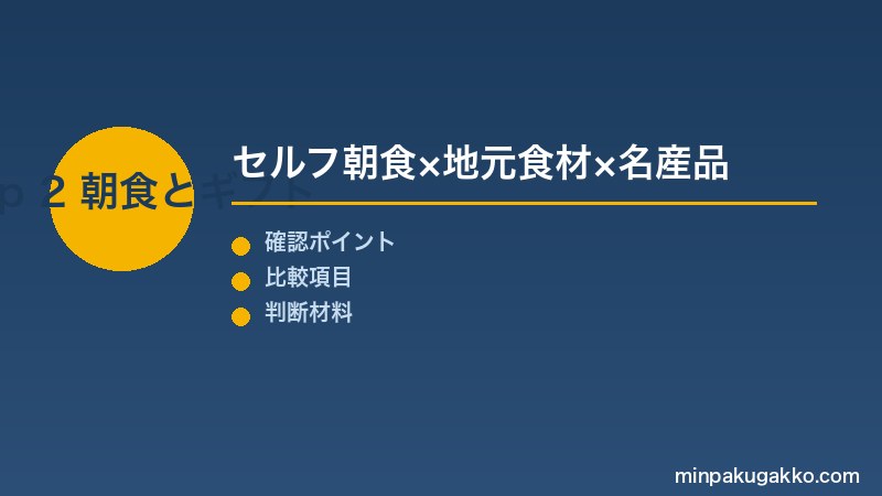 Step 2 セルフ朝食と地元食材ギフト