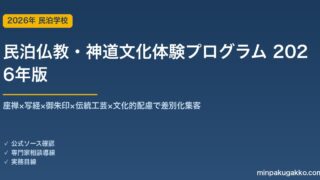 民泊仏教・神道文化体験プログラム完全ガイド 2026年版｜座禅×写経×御朱印×伝統工芸×文化配慮