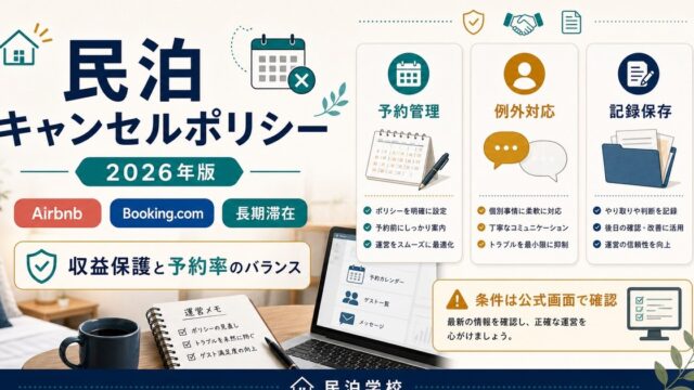 民泊 キャンセルポリシー 2026 Image2完成デザイン