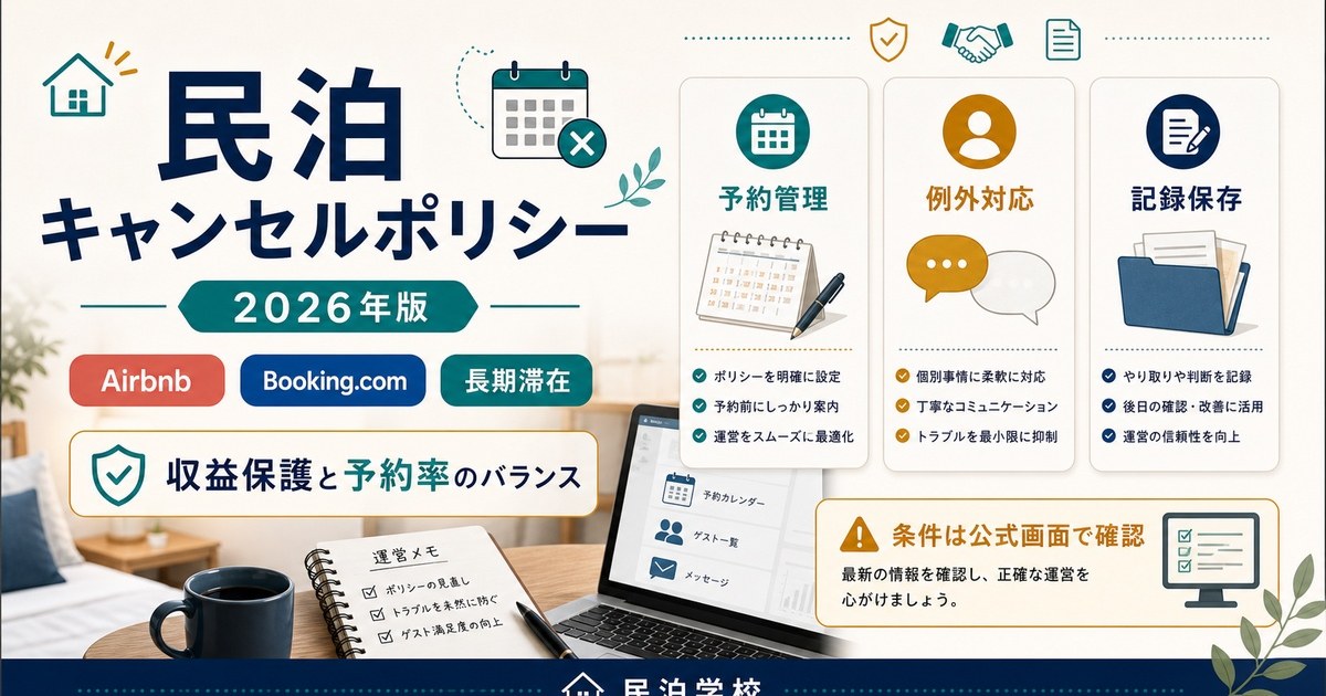 民泊 キャンセルポリシー 2026 Image2完成デザイン