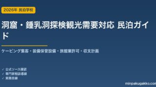 民泊 洞窟・鍾乳洞探検観光需要 対応ガイド 2026年版｜ケービング集客・装備保管設備・旅館業許可・収支計画まで徹底解説