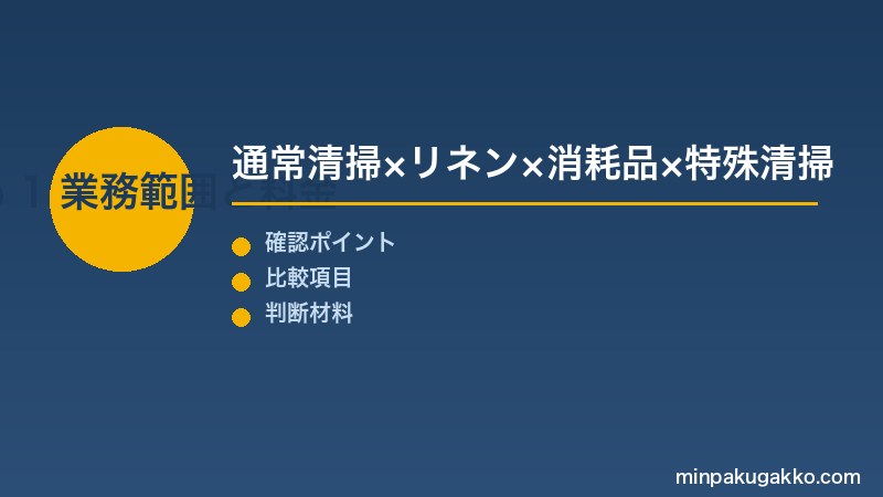 Step 1 清掃業者の業務範囲と料金相場