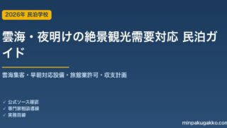 民泊 雲海・夜明けの絶景観光需要 対応ガイド 2026年版｜雲海集客・早朝対応設備・旅館業許可・収支計画まで徹底解説