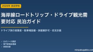 民泊 海岸線ロードトリップ・ドライブ観光需要 対応ガイド 2026年版｜ドライブ旅行者集客・駐車場設備・旅館業許可・収支計画まで徹底解説