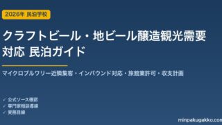 民泊 クラフトビール・地ビール醸造観光需要 対応ガイド 2026年版｜マイクロブルワリー近隣集客・インバウンド対応・旅館業許可・収支計画まで徹底解説