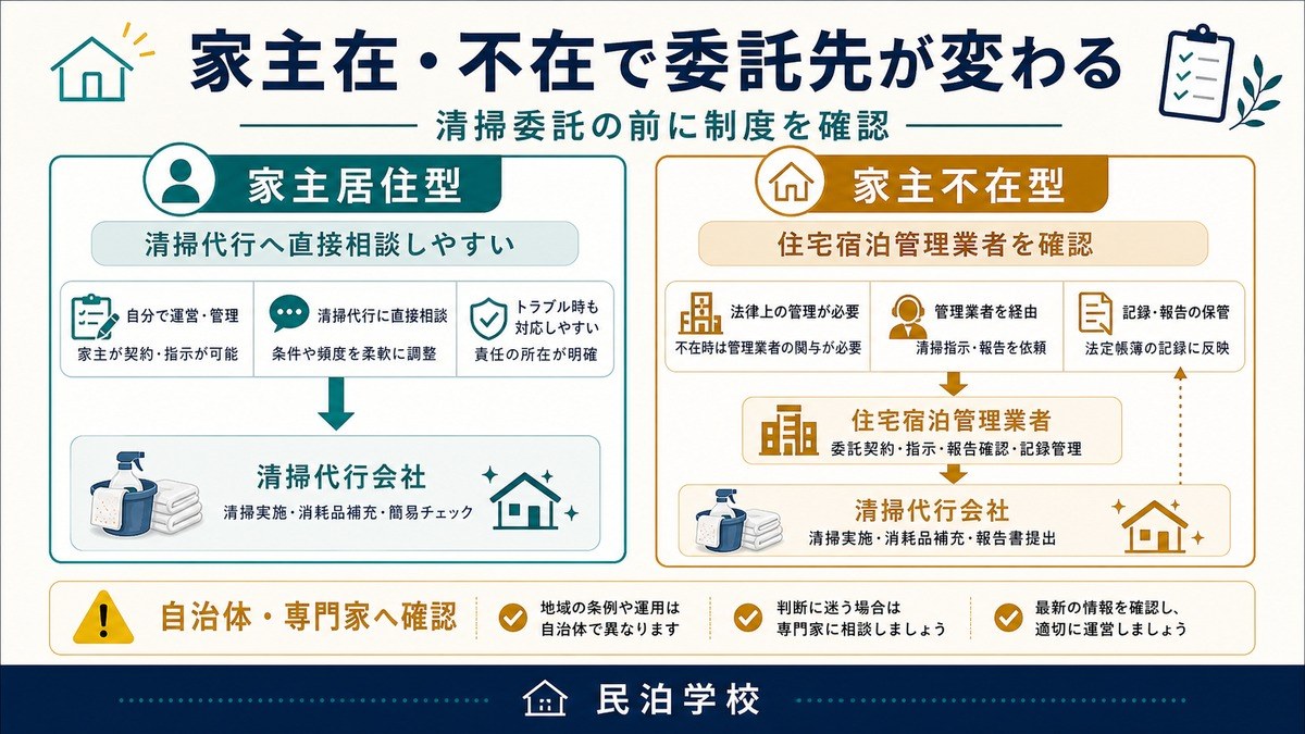 民泊 清掃委託 家主在不在 委託先確認 Image2完成デザイン