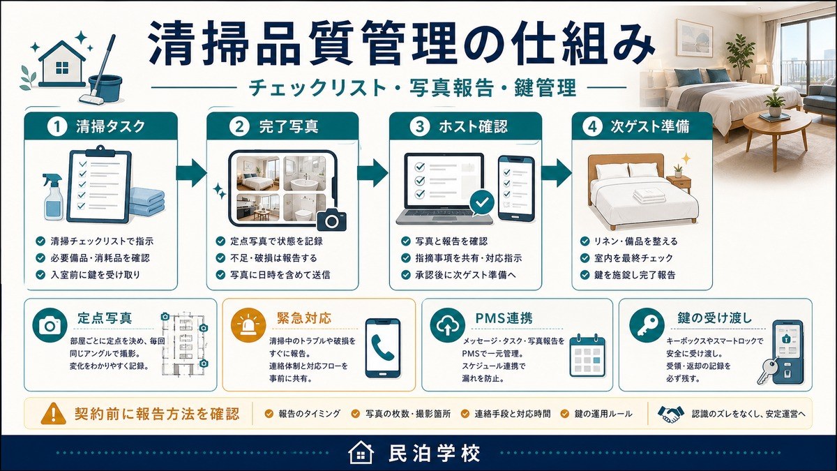 民泊 清掃品質管理 写真報告 鍵管理 Image2完成デザイン