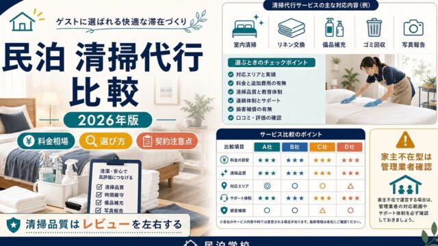 民泊 清掃代行 比較 2026 Image2完成デザイン