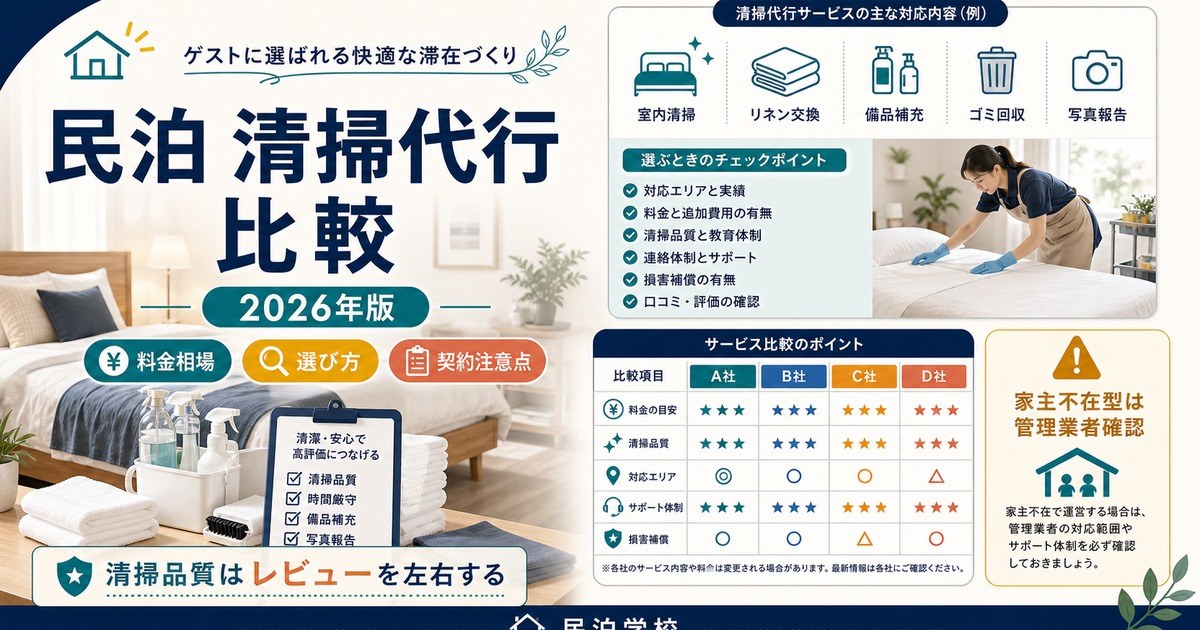 民泊 清掃代行 比較 2026 Image2完成デザイン