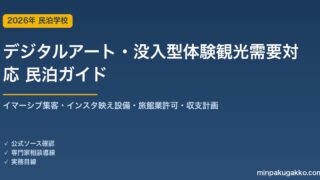 民泊 デジタルアート・没入型体験観光需要 対応ガイド 2026年版｜イマーシブ集客・インスタ映え設備・旅館業許可・収支計画まで徹底解説