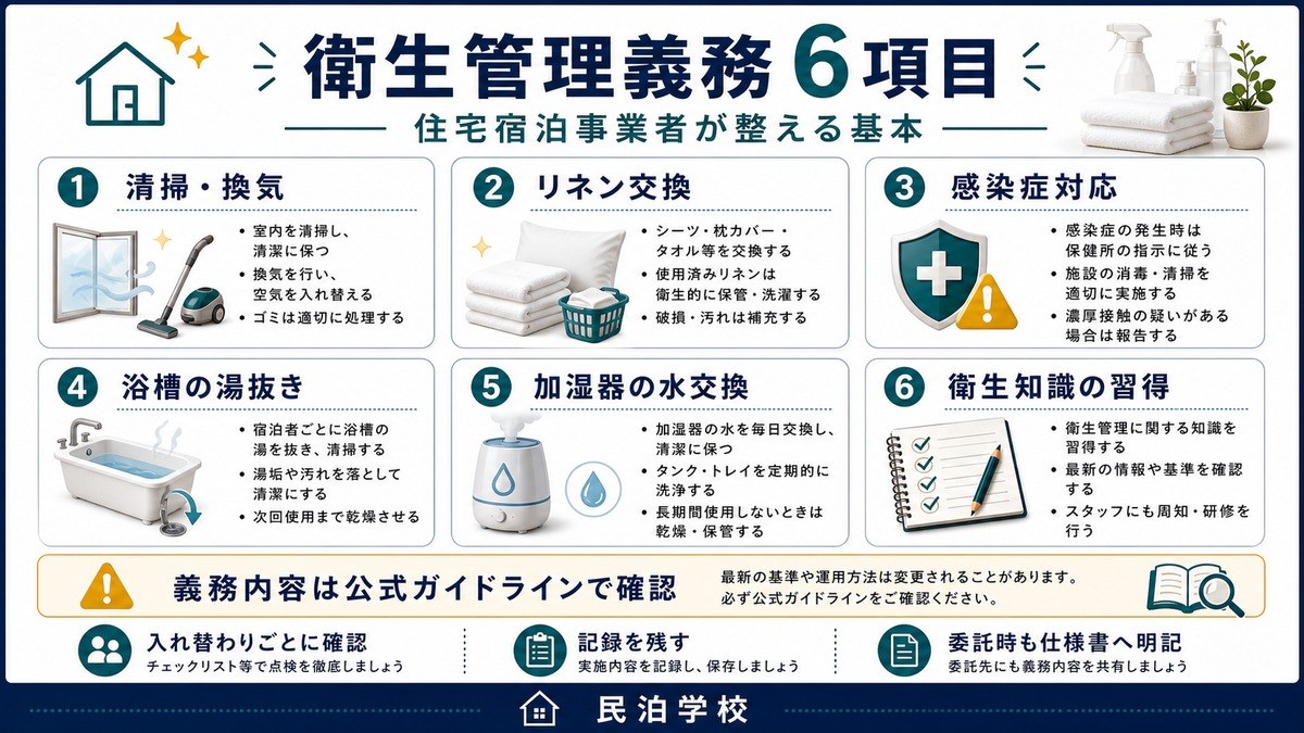 民泊 衛生管理義務 6項目 Image2完成デザイン