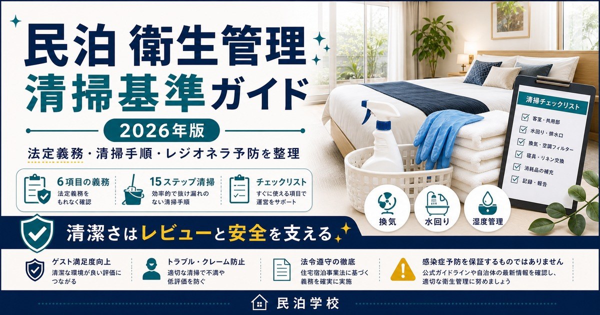 民泊 衛生管理 清掃基準 2026 Image2完成デザイン