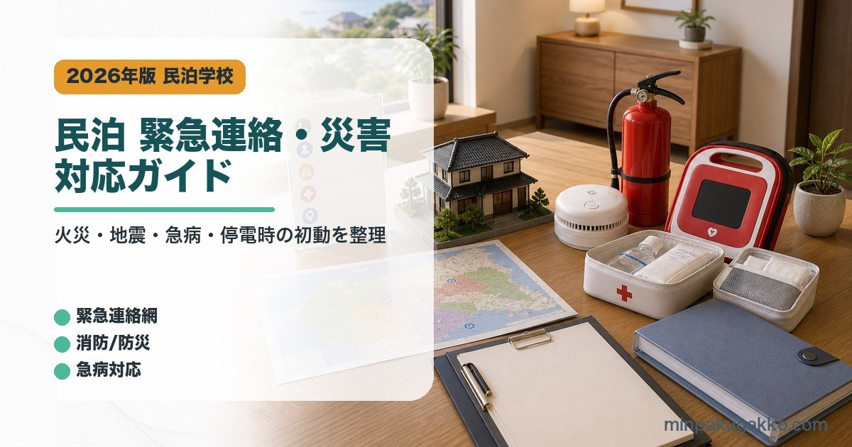 民泊の緊急連絡と災害対応で火災、地震、急病、停電時の初動を整理したアイキャッチ画像