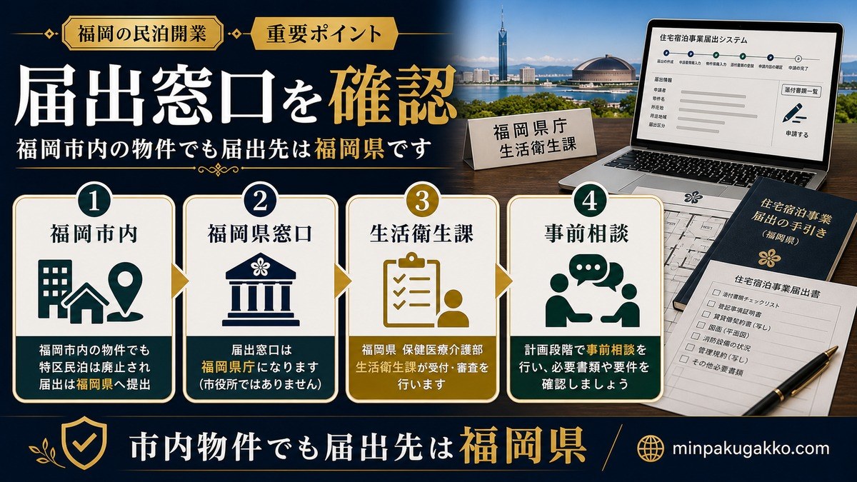 福岡県 福岡市 民泊届出窓口の確認 Image2完成デザイン
