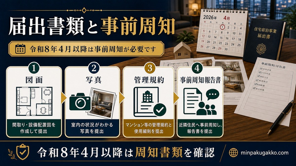 福岡県 民泊届出手続きと事前周知報告書 Image2完成デザイン