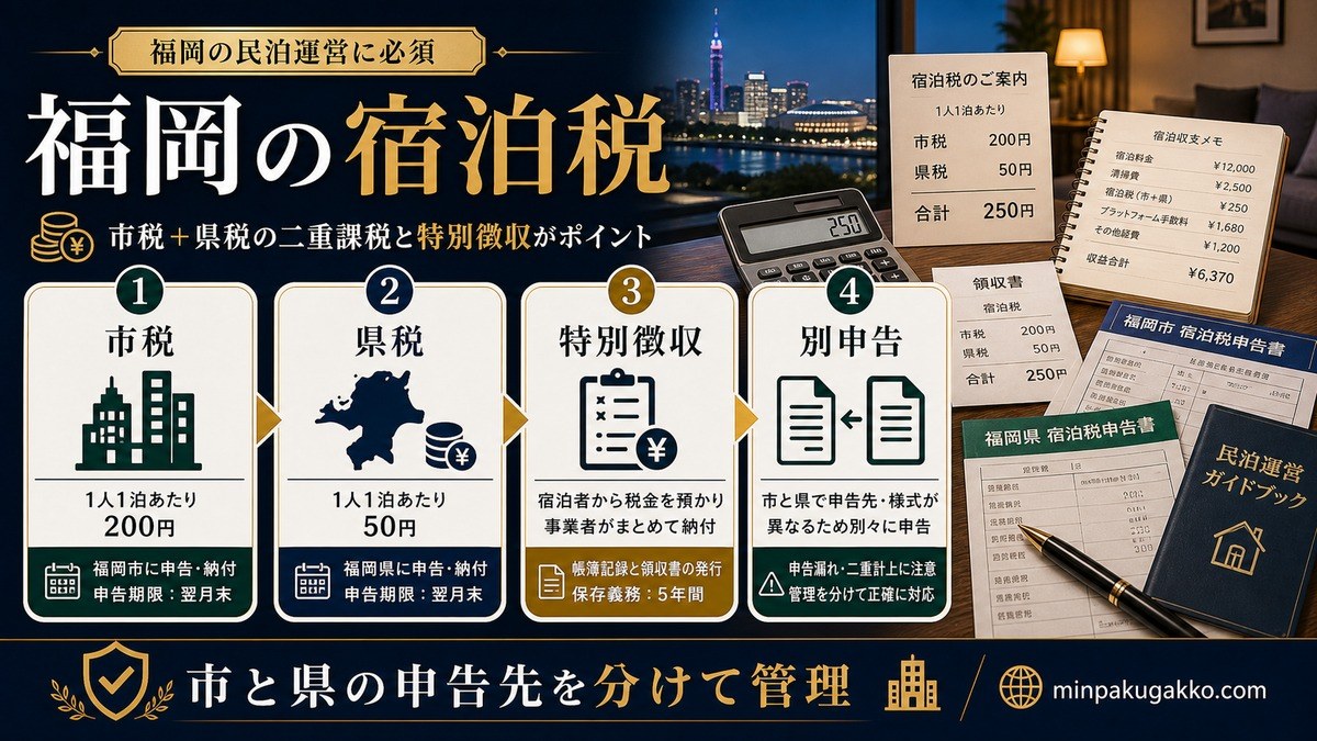 福岡 民泊宿泊税 市税県税と特別徴収義務 Image2完成デザイン