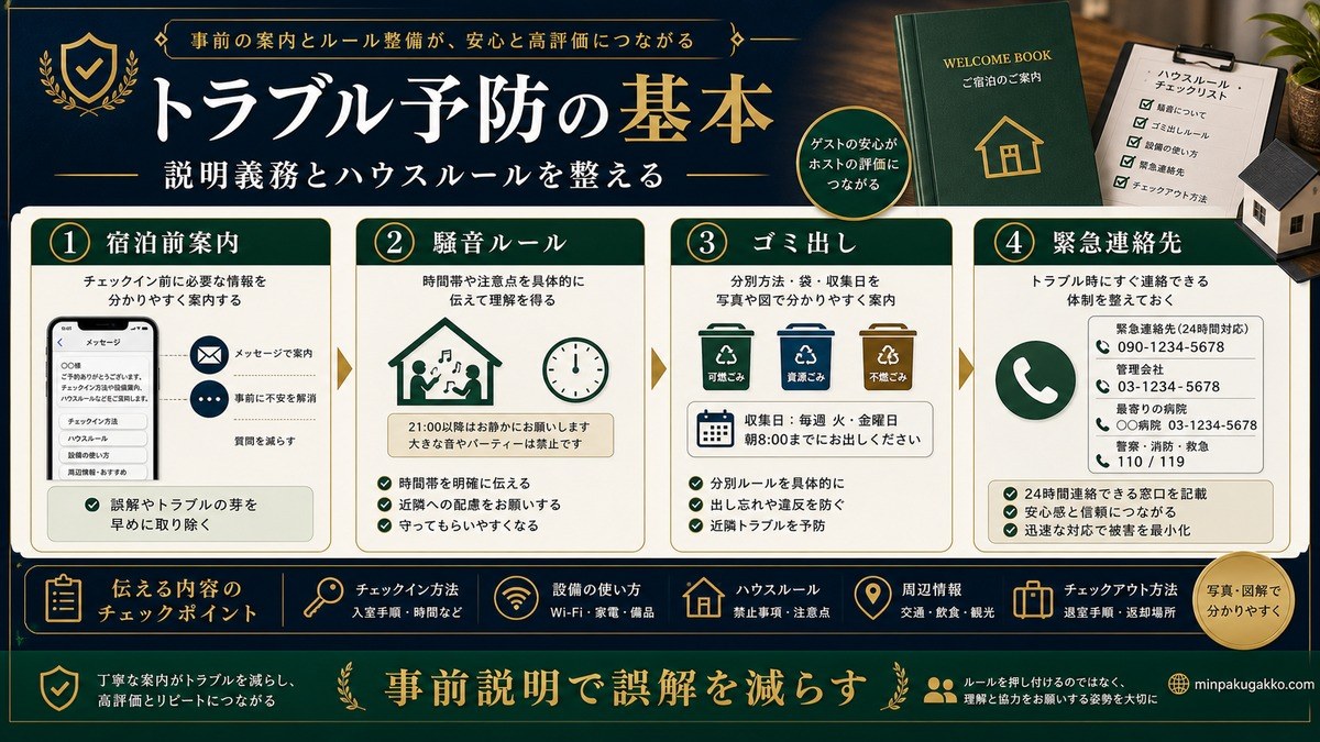 民泊 ゲストトラブル予防 説明義務とハウスルール Image2完成デザイン