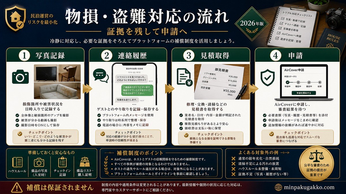 民泊 物損盗難対応 証拠収集から申請まで Image2完成デザイン