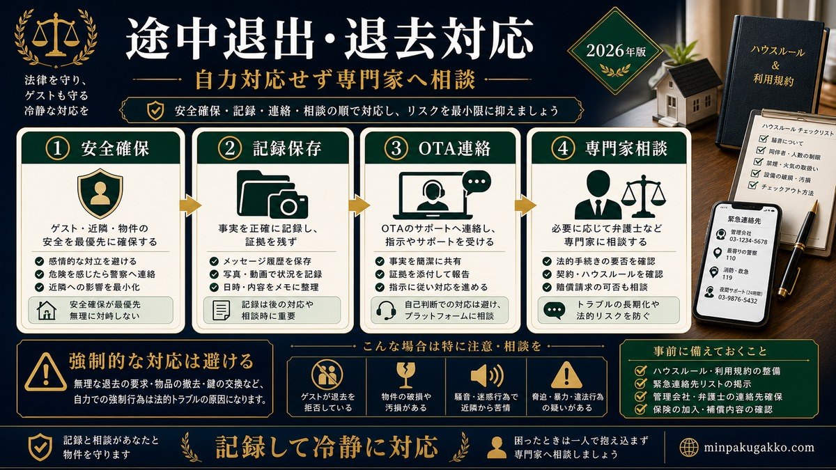 民泊 途中退出退去対応 専門家相談フロー Image2完成デザイン