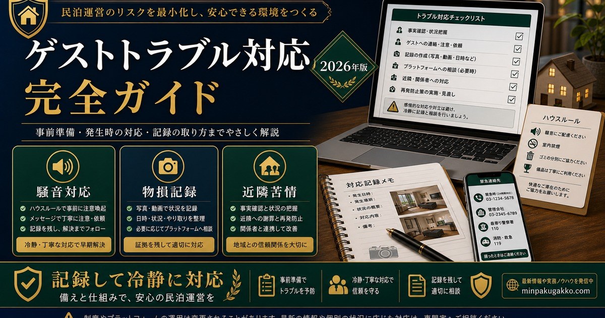 民泊 ゲストトラブル対応 完全ガイド Image2完成デザイン