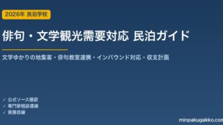民泊 俳句・文学観光需要 対応ガイド 2026年版｜文学ゆかりの地集客・俳句教室連携・インバウンド対応・旅館業許可・収支計画まで徹底解説