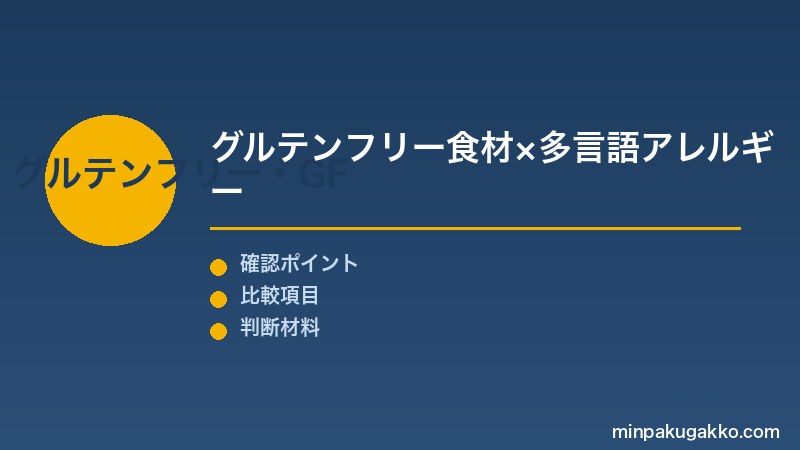 Step 3 グルテンフリーと多言語アレルギー