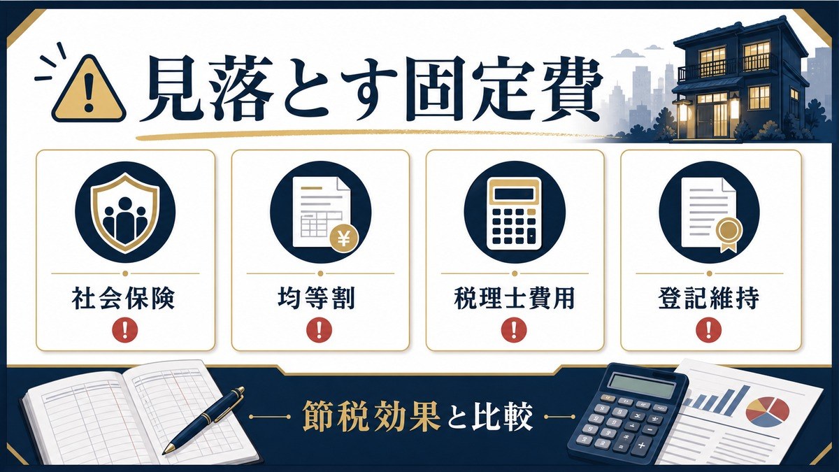 民泊 法人化 固定費 社会保険 均等割 Image2完成デザイン