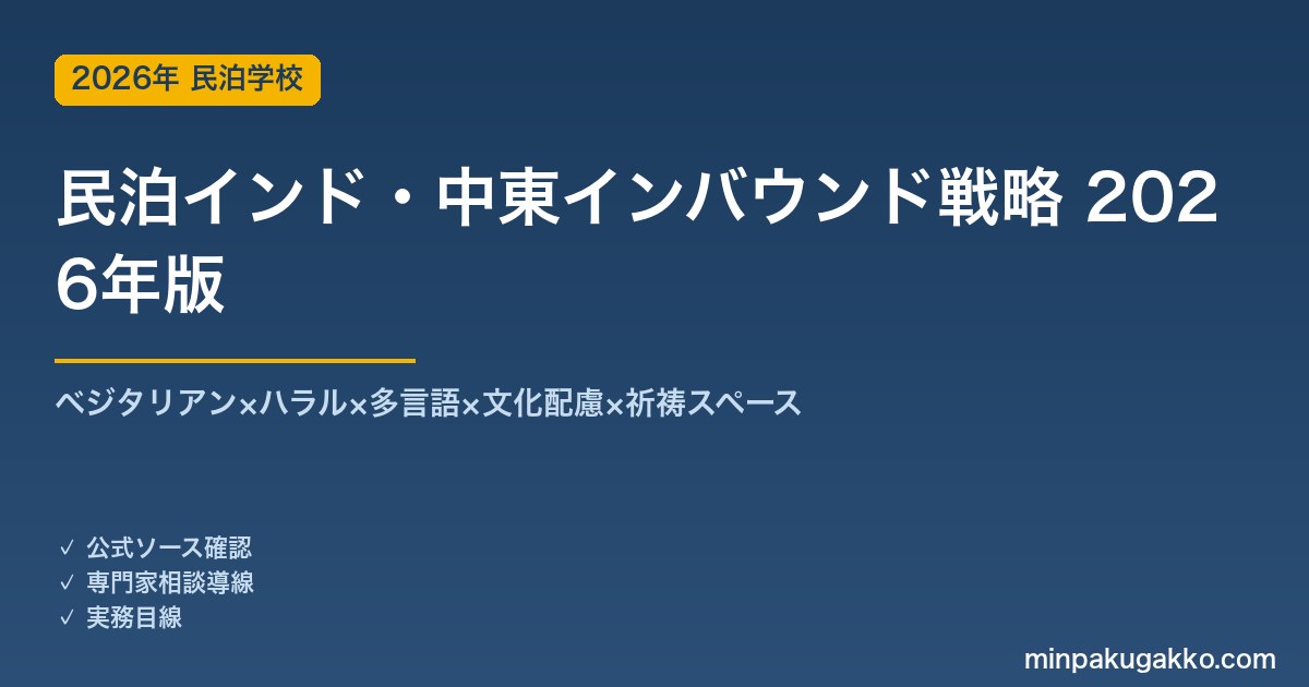 民泊インド・中東インバウンド戦略完全ガイド 2026年版｜ベジタリアン×ハラル×多言語×文化配慮×祈祷