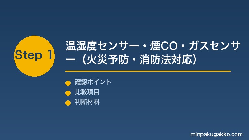 Step 1 温湿度・煙CO・ガスセンサー