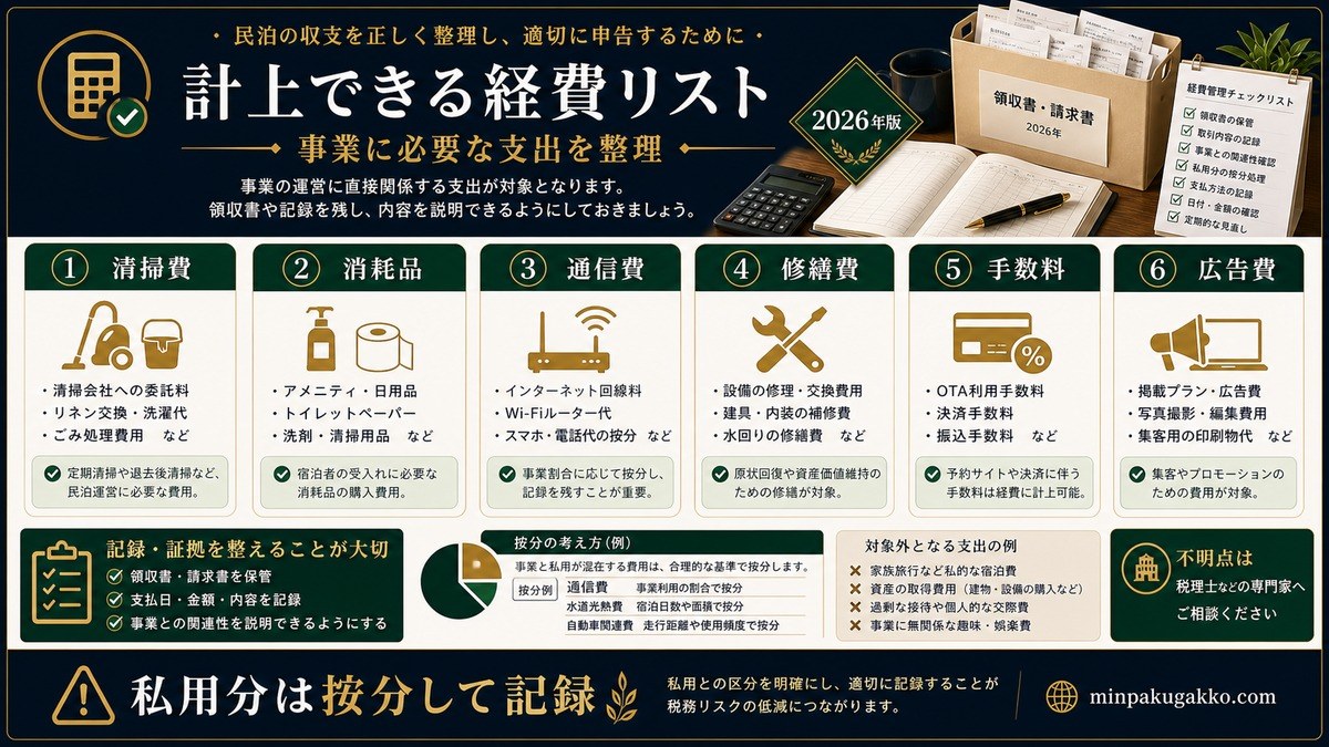 民泊 計上できる経費リスト Image2完成デザイン