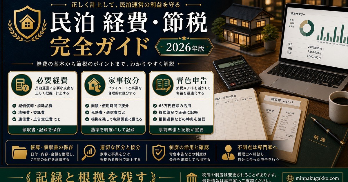民泊 経費 節税 完全ガイド Image2完成デザイン