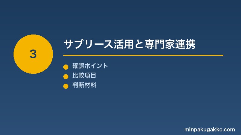 Step 3 サブリース活用と専門家連携
