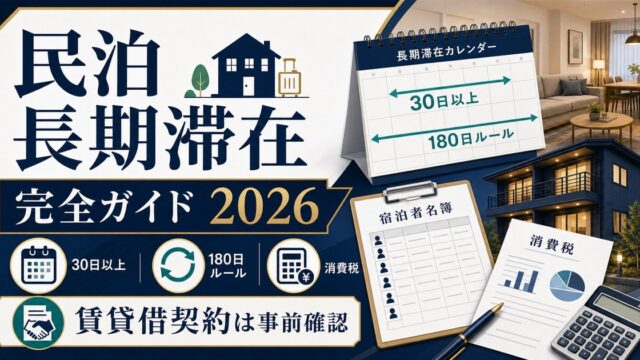 民泊 長期滞在 完全ガイド 2026 Image2完成デザイン