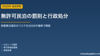 無許可民泊の罰則と行政処分｜旅館業法違反のリスクを2026年最新で解説