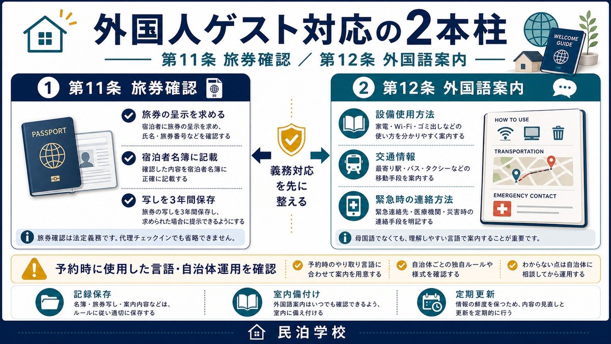 民泊 外国人ゲスト対応 第11条 第12条 2本柱 Image2完成デザイン