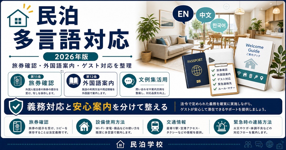 民泊 多言語対応 外国人ゲスト 2026 Image2完成デザイン