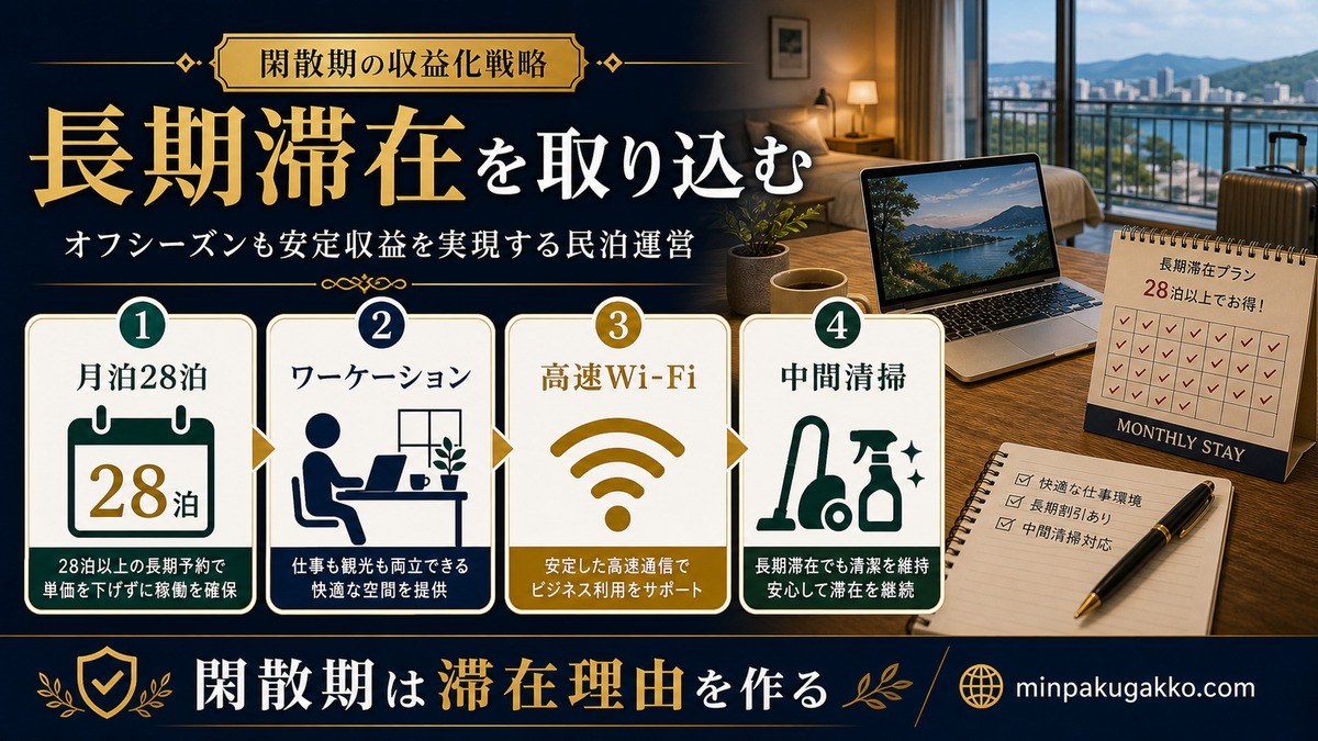 民泊 長期滞在とワーケーション誘客 Image2完成デザイン